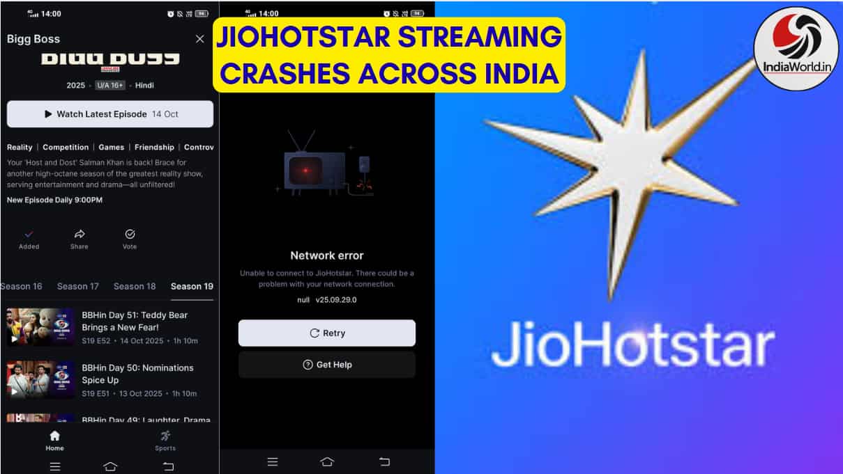 IndiaWorld IndiaWorld JioHotstar outage India JioHotstar outage India