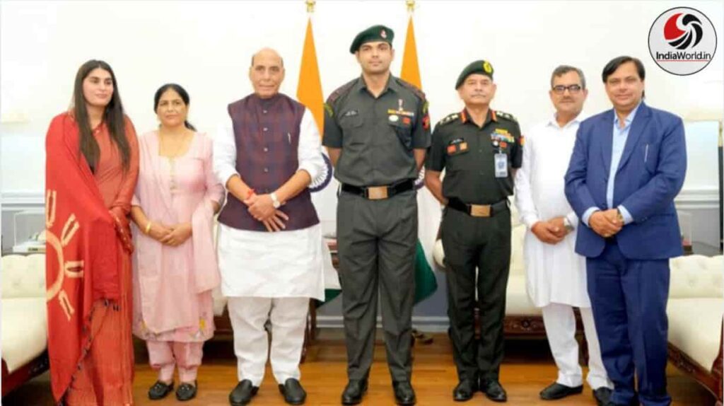 IndiaWorld IndiaWorld Neeraj Chopra Lieutenant Colonel ceremony South Block