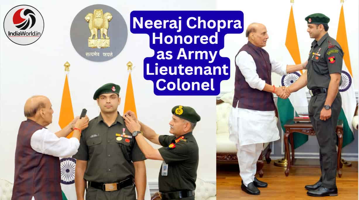 Neeraj Chopra Territorial Army honor New Delhi Neeraj Chopra Territorial Army honor New Delhi